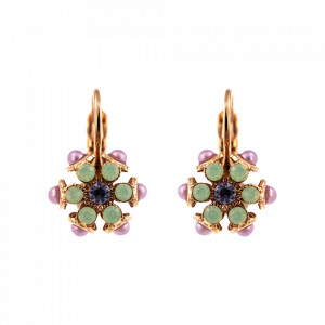 Cercei placati cu Aur roz de 24K, cu cristale Swarovski, Lavender | 1005/1-1910RG6-Multicolor-1287