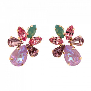 Cercei placati cu Aur roz de 24K, cu cristale Swarovski, Lavender | 1032/8-1910RG2-Multicolor-1427