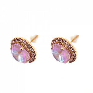 Cercei placati cu Aur roz de 24K, cu cristale Swarovski, Lavender | 1080/4-1910RG2-Multicolor-2077