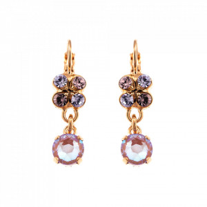Cercei placati cu Aur roz de 24K, cu cristale Swarovski, Lavender | 1535-1910RG6-Multicolor-6127