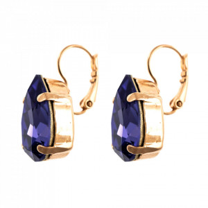 Cercei placati cu Aur roz de 24K, cu cristale Swarovski, Romance | 1098/5-539RG6-Mov-2137