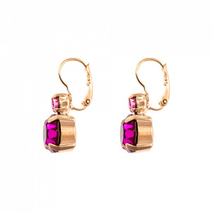 Cercei placati cu Aur roz de 24K, cu cristale Swarovski, Happy Days | 1037-5022RG6-Multicolor-1747