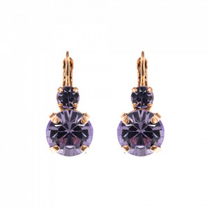 Cercei placati cu Aur roz de 24K, cu cristale Swarovski, Violet - Colors | 1037-371371RG6-Mov-1467