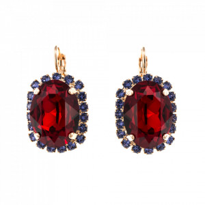 Cercei placati cu Aur roz de 24K, cu cristale Swarovski, Xenia - Odyssey | 1090/1-1091RG6-Multicolor-1807