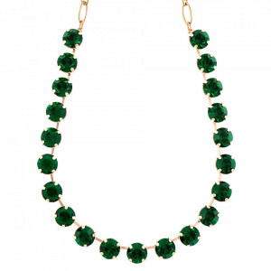 Colier placat cu Aur roz de 24K, cu cristale Swarovski, Emerald | 3474-205205RG-Verde-6257