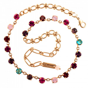 Colier placat cu Aur roz de 24K, cu cristale originale, Take my Breath Away | 3173/6-M1156RG