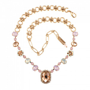 Colier placat cu Aur roz de 24K, cu cristale Swarovski, Tiara Day | 3090/3-2333RG-Multicolor-6727