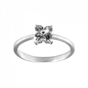 Inel de logodna Argint 925 Classic Floral CZ Diamond