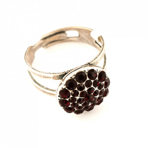 Inel placat cu Argint 925, cu cristale Swarovski, Lady In Red | 7141/1-208208SP-Rosu-7697