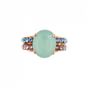 Inel placat cu Aur roz de 24K, cu cristale Swarovski, California Dreaming | 7123-1067RG-Multicolor-8227