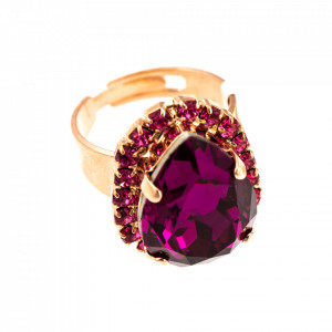 Inel placat cu Aur roz de 24K, cu cristale Swarovski, Happy Days | 7098-209502RG-Multicolor-7587
