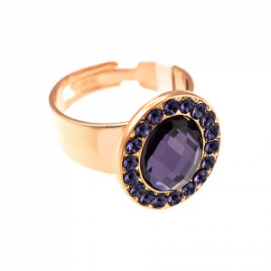 Inel placat cu Aur roz de 24K, cu cristale originale, La Dolce Vita | 7130-539539RG