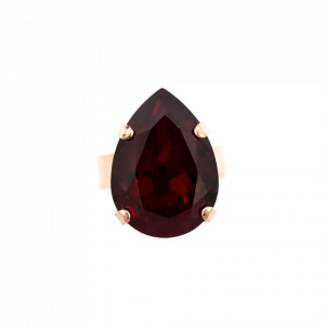 Inel placat cu Aur roz de 24K, cu cristale Swarovski, Lady In Red | 7098/5-208RG-Rosu-8187