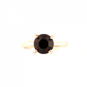 Inel placat cu Aur roz de 24K, cu cristale Swarovski, Lady In Red | 7606-208RG-Rosu-8087