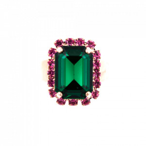 Inel placat cu Aur roz de 24K, cu cristale Swarovski, Luck | 7080/2-1033RG-Multicolor-8047