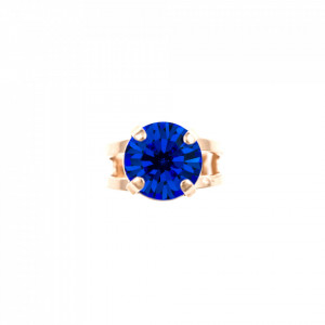 Inel placat cu Aur roz de 24K, cu cristale Swarovski, September Lucky Birthstone | 7048-206RG-Albastru-7937