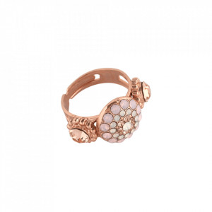 Inel placat cu Aur roz de 24K, cu cristale Swarovski, Tiara Day | 7141-2333RG-Multicolor-7687