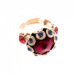 Inel placat cu Aur roz de 24K, cu cristale Swarovski, Xenia - Odyssey | 7042-1091RG-Multicolor-7457