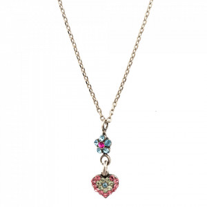 Pandantiv cu lant placat cu Argint 925, cu cristale Swarovski, Spring Flowers | 5322/9-2141SP-Multicolor-6877