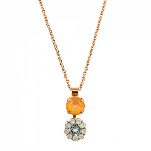 Pandantiv cu lant placat cu Aur roz de 24K, cu cristale Swarovski, Gardenia | 5352-1913RG-Alb-6927