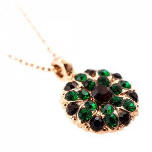 Pandantiv cu lant placat cu Aur roz de 24K, cu cristale Swarovski, Guardian Angel | 5212-208205RG-Multicolor-7207