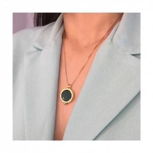 Pandantiv Magic Pendant, placat cu aur, Secret Stone Collection, cu pietre semipretioase interschimbabile-Auriu-8727