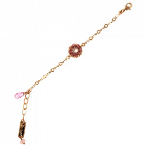 Bratara placata cu Aur roz de 24K, cu cristale Swarovski, Antigua | 4417/1-223-1RG-Roz-1548