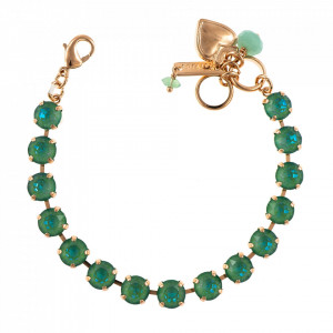 Bratara placata cu Aur roz de 24K, cu cristale Swarovski, Silky Sage DeLite | 4252-169169RG-Verde-1048
