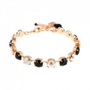Bratara placata cu Aur roz de 24K, cu cristale Swarovski, St. Martin - Caribbean Life | 4252-M87-3RG-Multicolor-1498