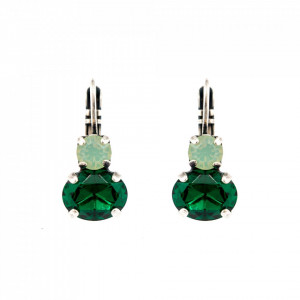 Cercei placati cu Argint 925, cu cristale Swarovski, Fern | 1462-294205SP6-Verde-6058