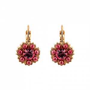 Cercei placati cu Aur roz de 24K, cu cristale Swarovski, Antigua | 1411/2-223-1RG6-Roz-5568