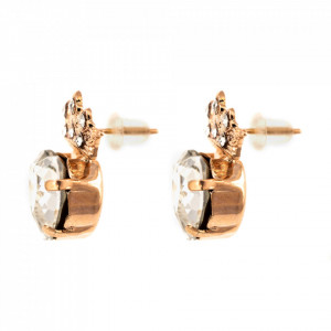 Cercei placati cu Aur roz de 24K, cu cristale Swarovski, Aura | 1543-001001RG2-Transparent-6488