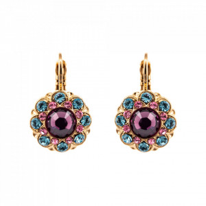 Cercei placati cu Aur roz de 24K, cu cristale Swarovski, Cotton Candy - The Sweet Life | 1417-144RG6-Multicolor-5648