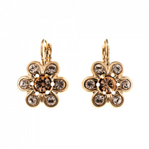 Cercei placati cu Aur roz de 24K, cu cristale Swarovski, Jackie | 1195-39132RG6-Bej-5488