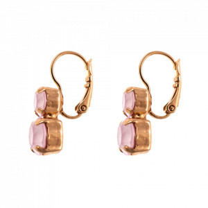 Cercei placati cu Aur roz de 24K, cu cristale Swarovski, Powder Rose | 1191-121121RG6-Roz-5778