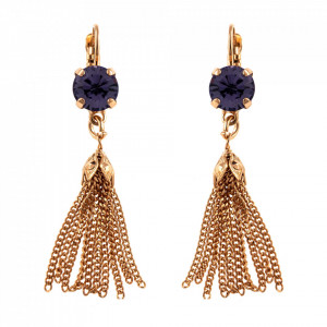 Cercei placati cu Aur roz de 24K, cu cristale Swarovski, Romance | 1098/7-539RG6-Mov-1878