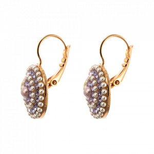 Cercei placati cu Aur roz de 24K, cu cristale Swarovski, Romance | 1193-139-10RG6-Multicolor-5788