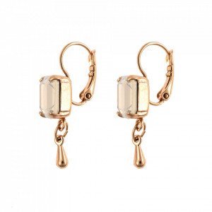 Cercei placati cu Aur roz de 24K, cu cristale Swarovski, Seashell | 1040/4-234RG6-Alb-1768