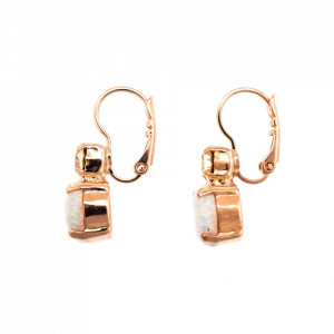 Cercei placati cu Aur roz de 24K, cu cristale Swarovski, Seashell | 1062SO-391M9RG6-Alb-1968