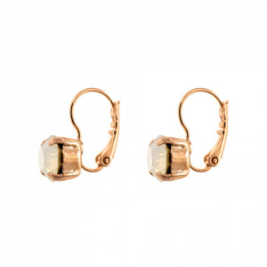 Cercei placati cu Aur roz de 24K, cu cristale Swarovski, Seashell | 1440-234RG6-Alb-6338