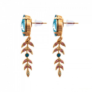 Cercei placati cu Aur roz de 24K, cu cristale Swarovski, Spring Flowers | 1628-2141RG2-Multicolor-6508