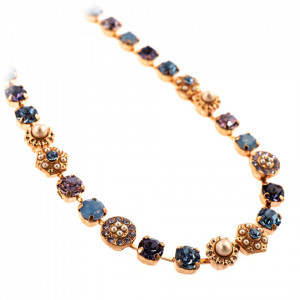 Colier placat cu Aur roz de 24K, cu cristale Swarovski, La Dolce Vita | 3029/1-1010RG