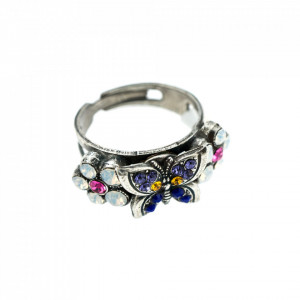 Inel placat cu Argint 925, cu cristale Swarovski, Flower Power | 7031-803SP-Multicolor-7448