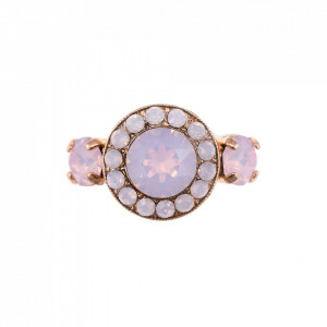 Inel placat cu Aur roz de 24K, cu cristale Swarovski, Elizabeth | 7084-395RG-Roz-8058