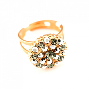 Inel placat cu Aur roz de 24K, cu cristale Swarovski, Guardian Angel | 7217-105RG-Gri-7798