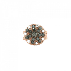 Inel placat cu Aur roz de 24K, cu cristale Swarovski, Guardian Angel | 7217-747RG-Negru-7878