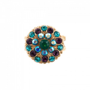 Inel placat cu Aur roz de 24K, cu cristale Swarovski, Guardian Angel | 7217-1025MR-Multicolor-8438