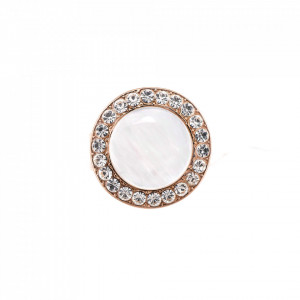 Inel placat cu Aur roz de 24K, cu cristale Swarovski, On a Clear Day | 7418/1-M001RG-Alb-7998