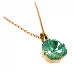 Pandantiv cu lant placat cu Aur roz de 24K, cu cristale Swarovski, Silky Sage DeLite | 5326/4-169RG-Verde-7378