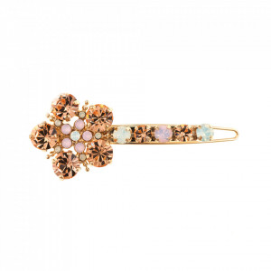 Agrafa de par placata cu Aur roz de 24K, cu cristale Swarovski, Tiara Day | 9404-2333RG-Multicolor-6219